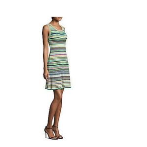 Milly Women's Rib-Knit Multi-Stripe Dress